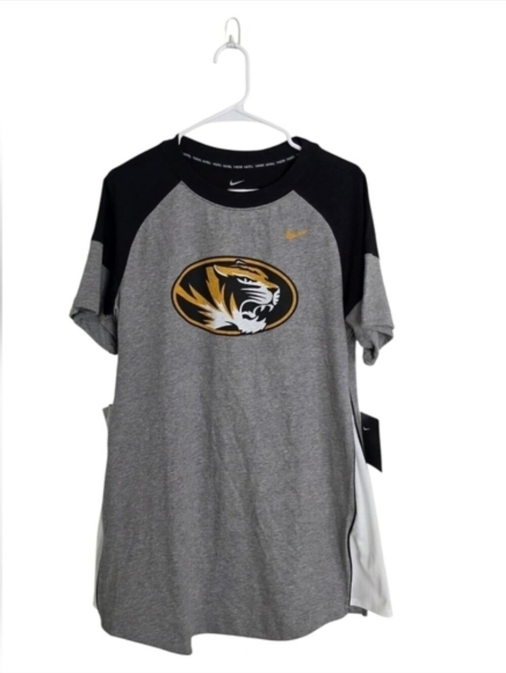Nike Mizzou Tigers Short Sleeve Side Vent Mesh Inset T-Shirt Dress Tunic NWT